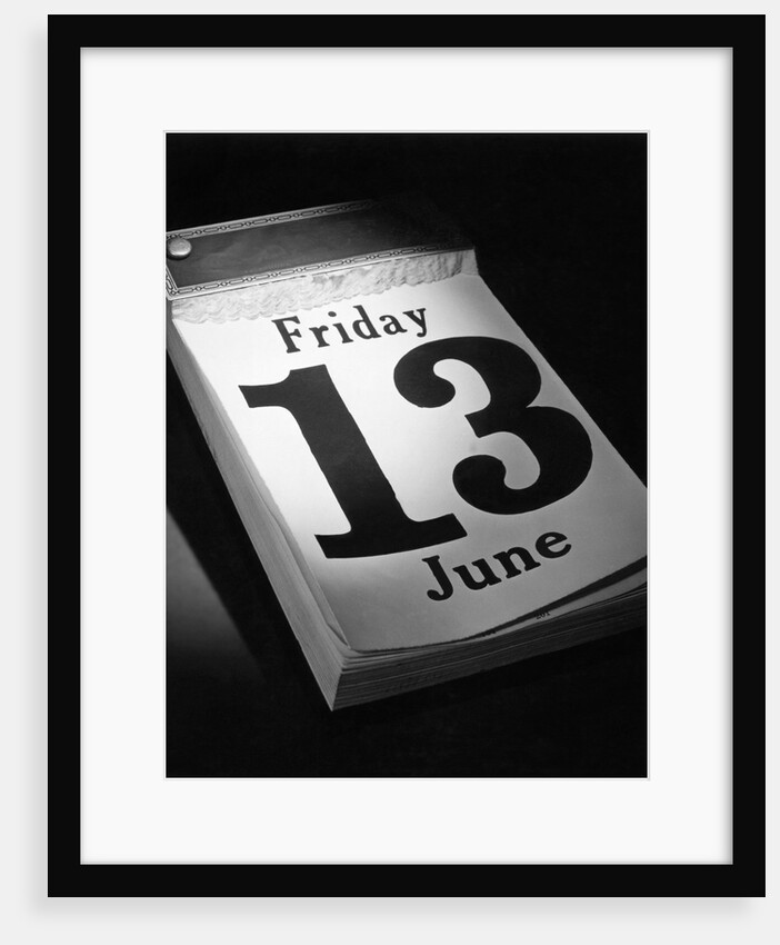 Friday the 13th Page on Desk Calendar by Anonymous