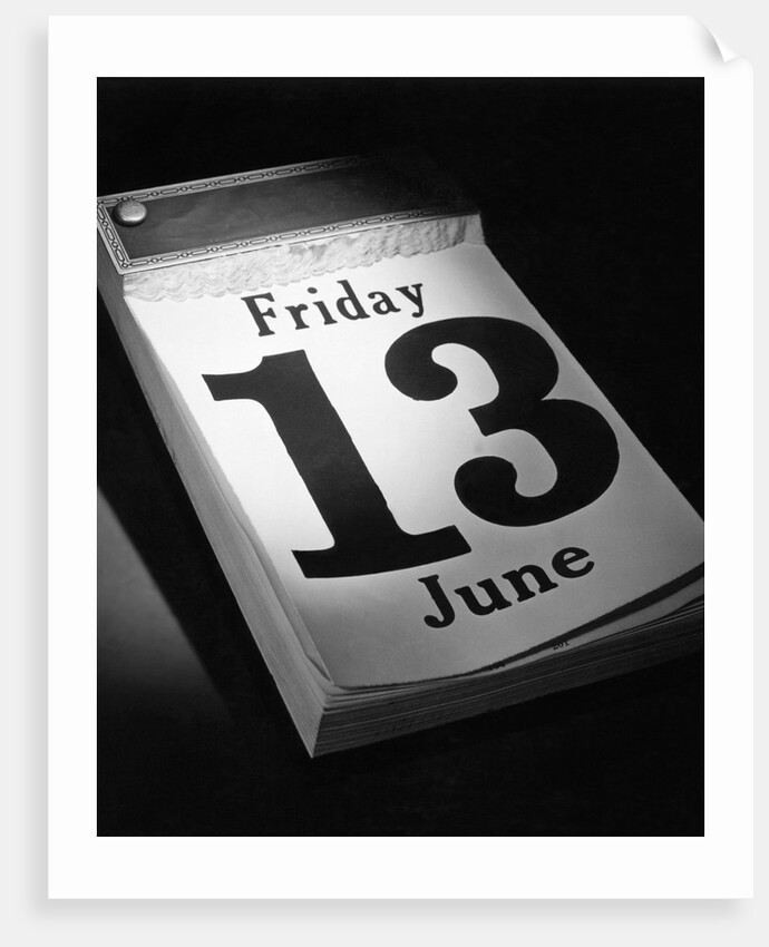 Friday the 13th Page on Desk Calendar by Anonymous