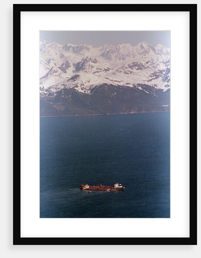 Aerial Of Exxon Valdez & Mountains by Anonymous