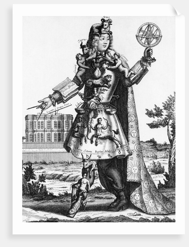 Engraving Of Astrologer W/Symbols by Anonymous