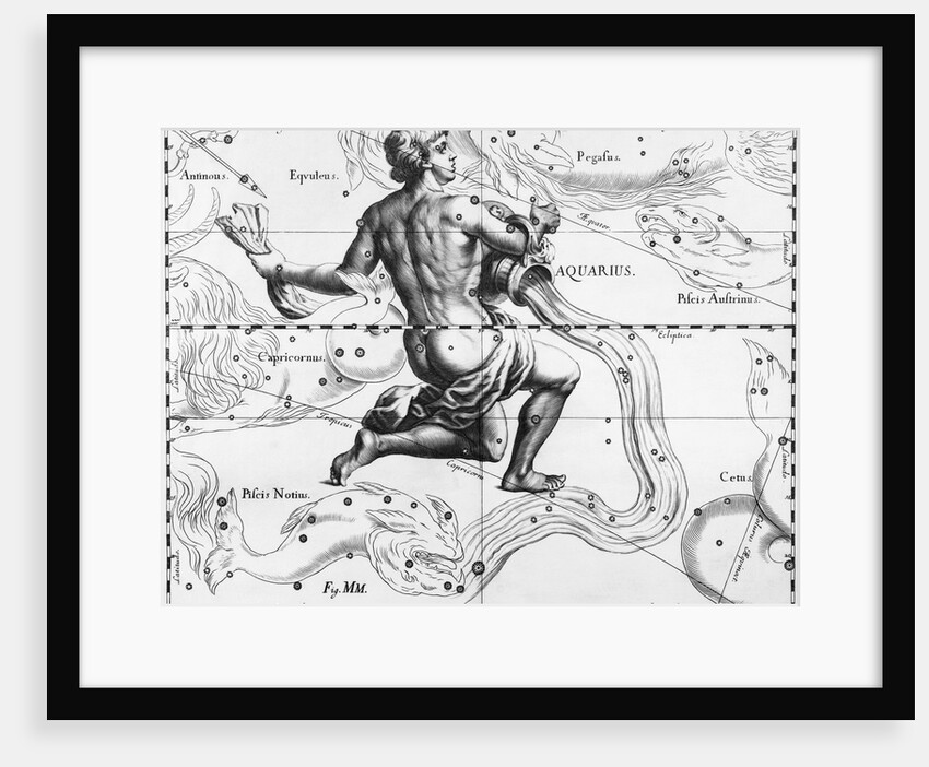 17th-Century Engraving of the Constellation of Aquarius by Anonymous