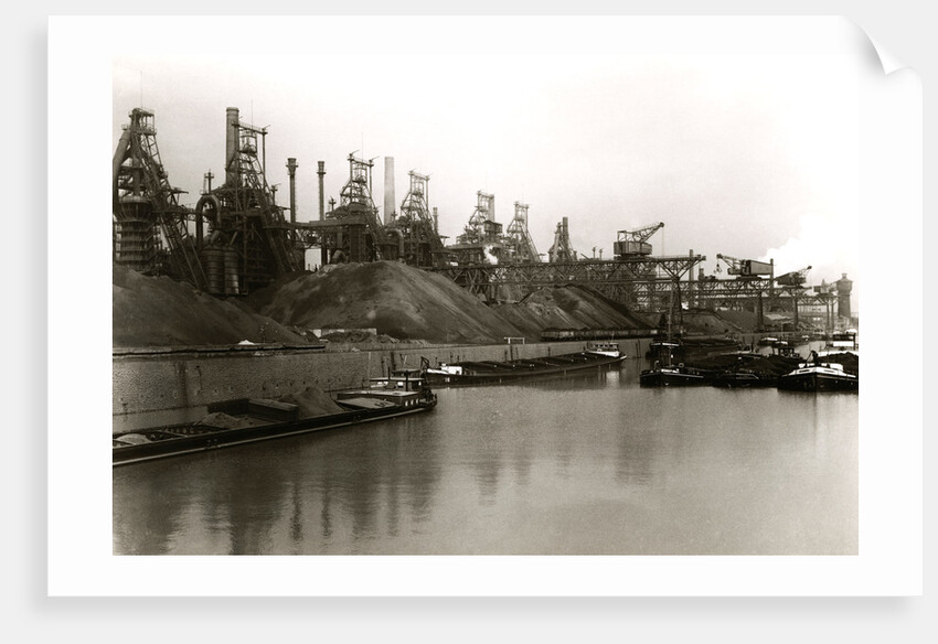 Canal W/Barges &Industrial Complex Bkgrd by Anonymous