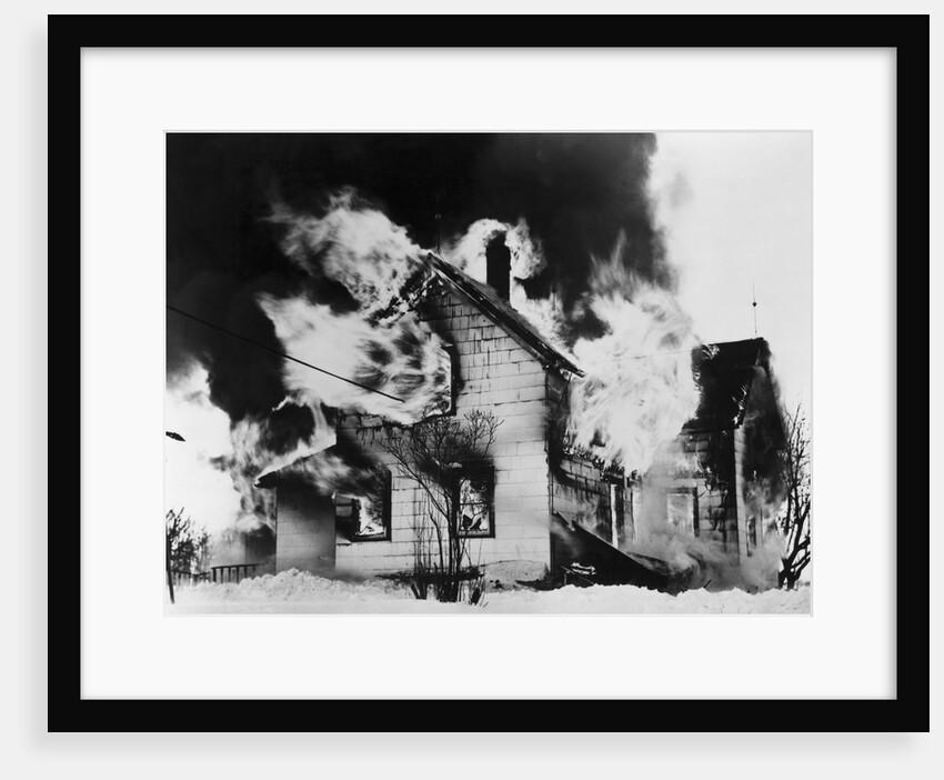 Burning House in Winter by Anonymous
