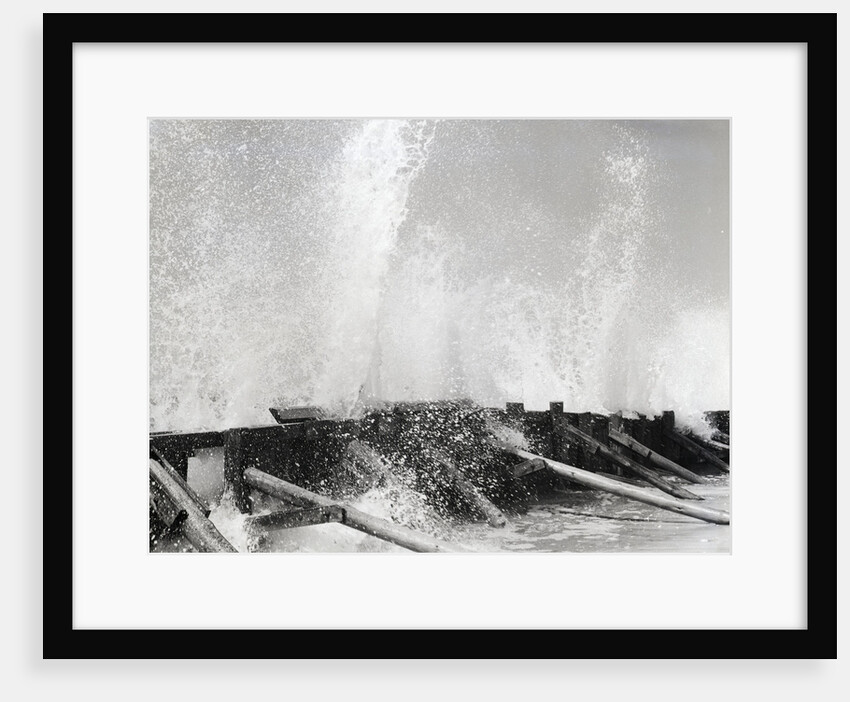 Waves Dashing Against Breakwater by Anonymous