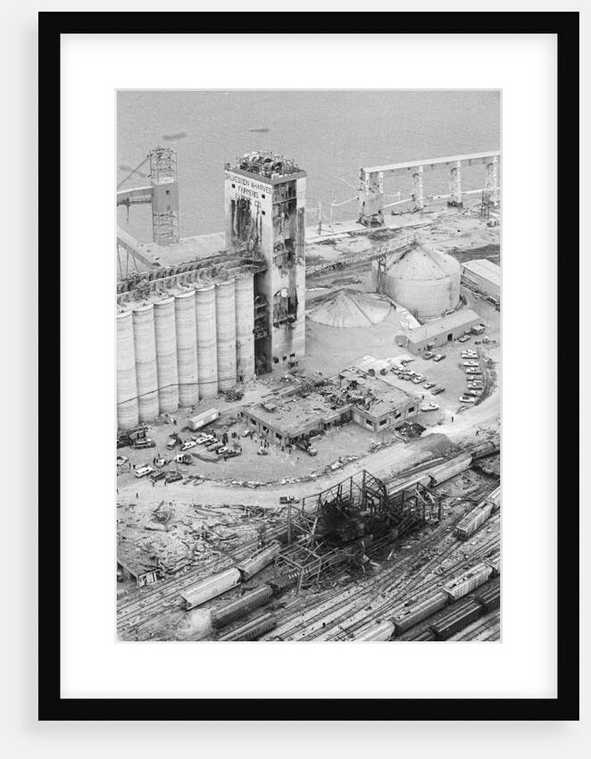 Aerial Of Exploded Grain Elevator by Anonymous