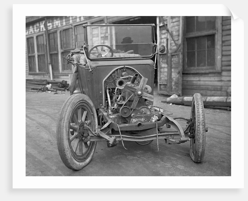 Exposed Engine of Early Automobile by Anonymous