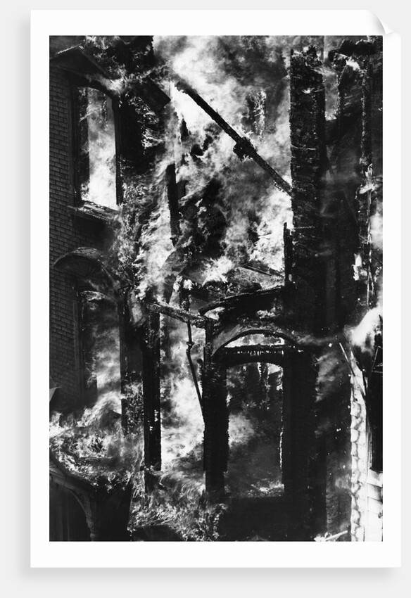 Structure Of House Engulfed In Flames by Anonymous