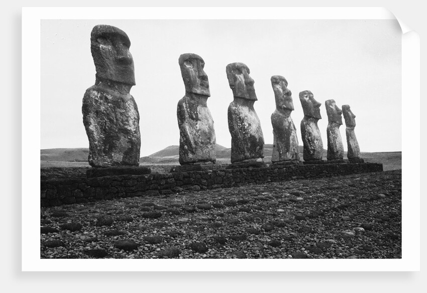 Line Of Statues On Easter Island by Anonymous