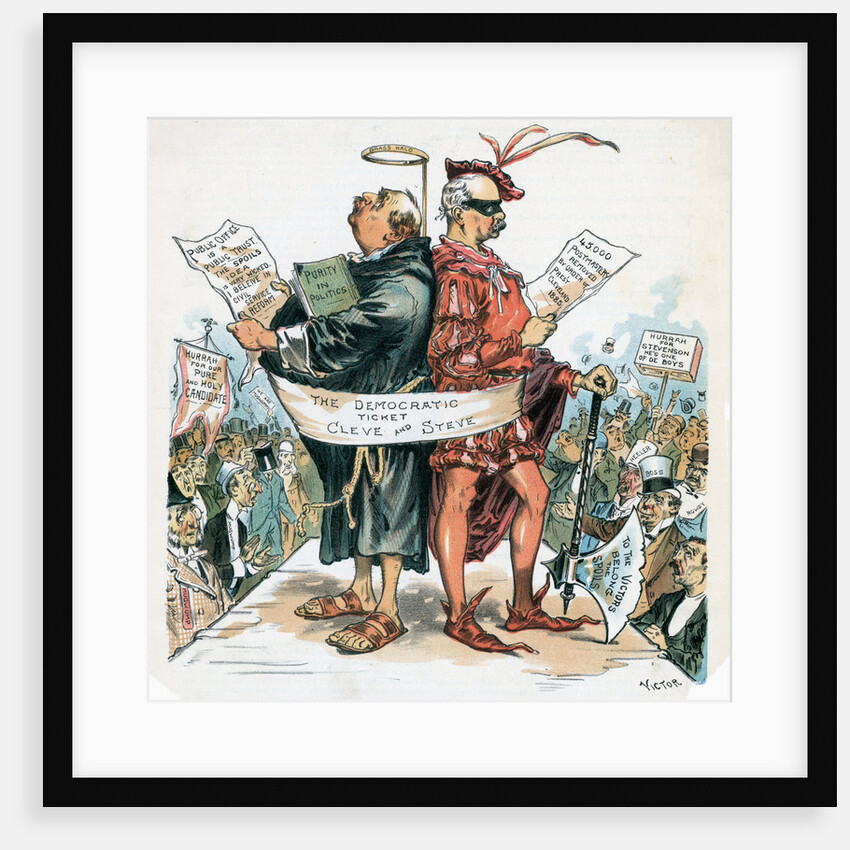 Political Cartoon Of Stevenson-Cleveland by Anonymous