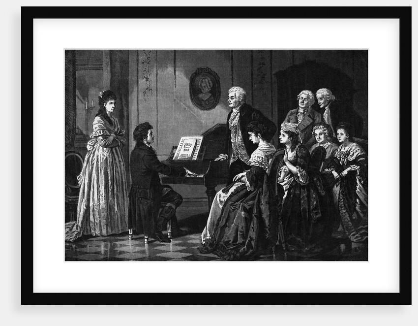 Illustration of Beethoven Performing Before Mozart by Anonymous