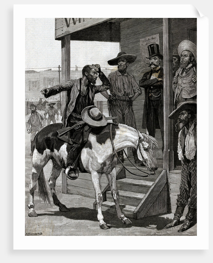 Messenger On Horseback Talks To Men by Anonymous