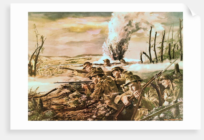 Painting of U.S. Army Soldiers in Action near Mezy by Harry Everett Townsend