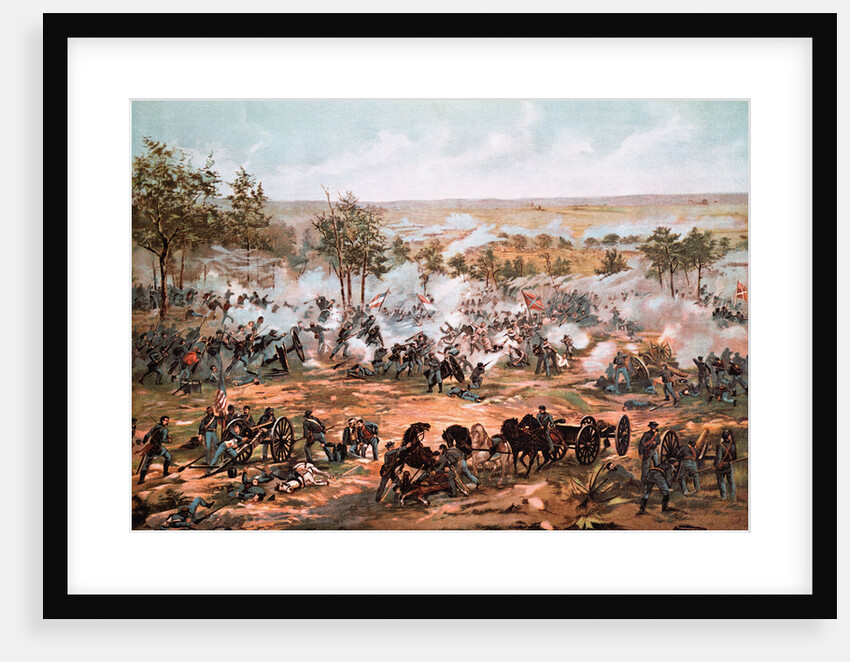 Color Lithograph Showing the Battle of Gettysburg by Anonymous
