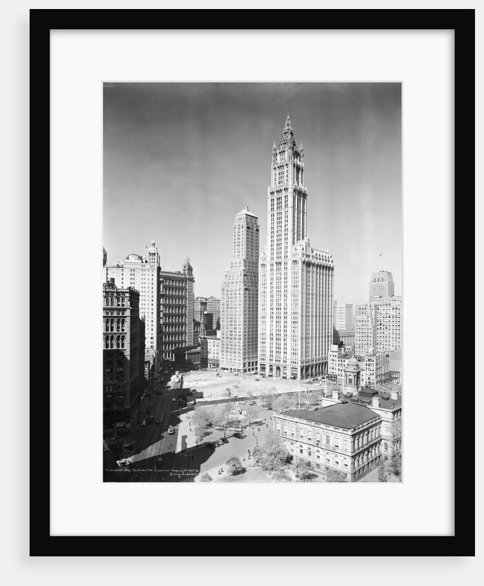 Woolworth Building and City Hall Park by Anonymous