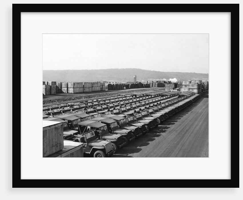 US Army Jeeps Parked at Army Depot by Anonymous