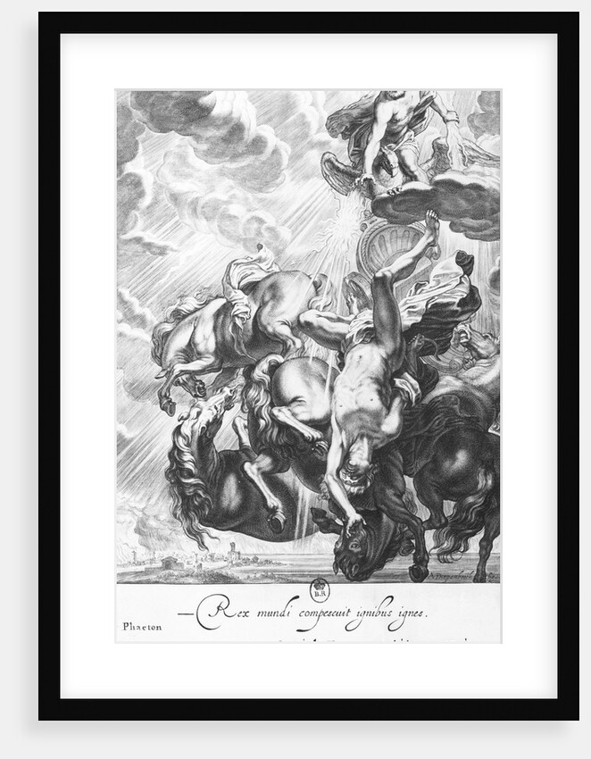 Engraving of Phaeton Struck Down by Zeus' Thunder by Anonymous
