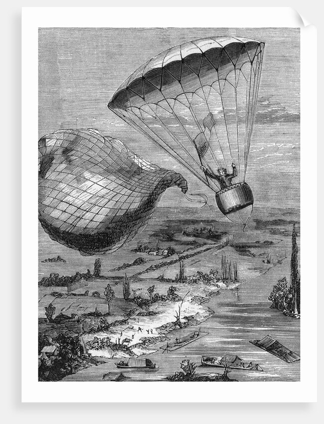 M. Garnerin In A Parachute,Illustration by Anonymous