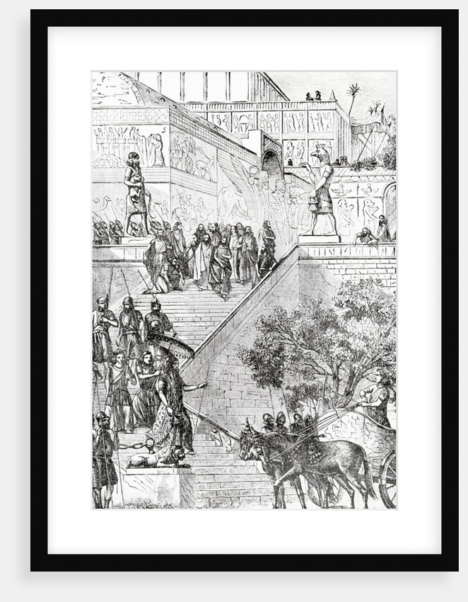 Illustration Of Restored Assyrian Palace by Anonymous