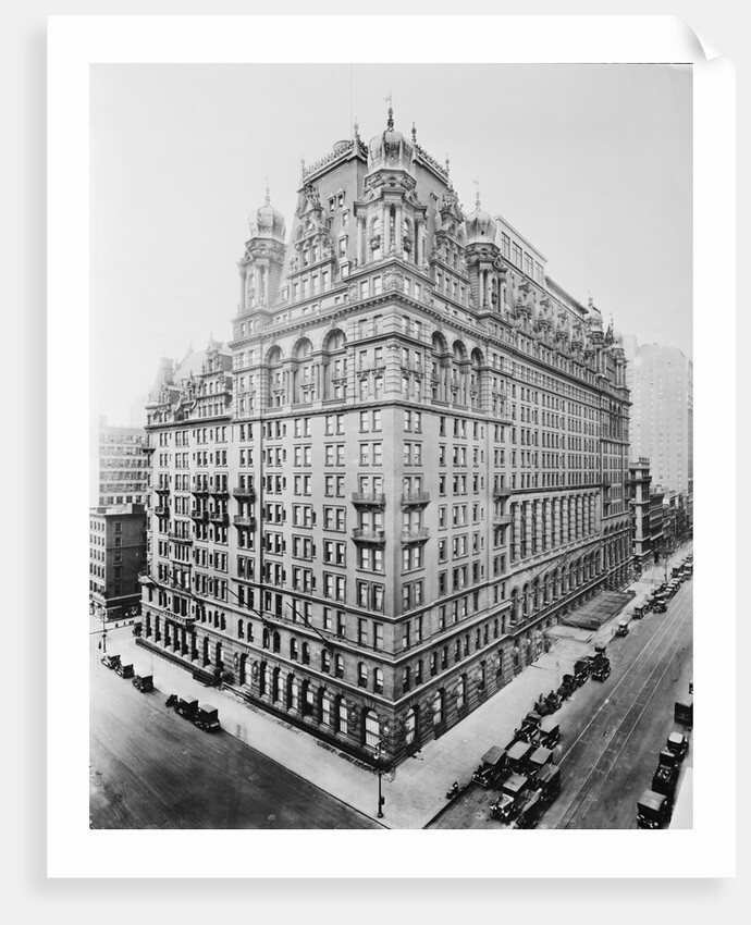 View Of Old Waldorf Hotel In New York by Anonymous