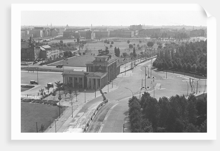 Rooftop View Of Brandenburg Gate & Wall by Anonymous