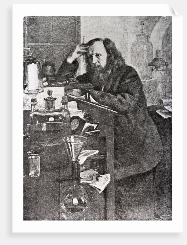 Dmitri Ivanovich Mendeleev In Laboratory by Anonymous