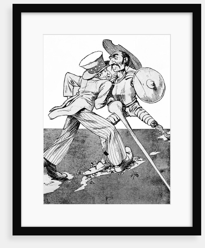 Uncle Sam and Don Quixote Face Off on Cuba by Anonymous