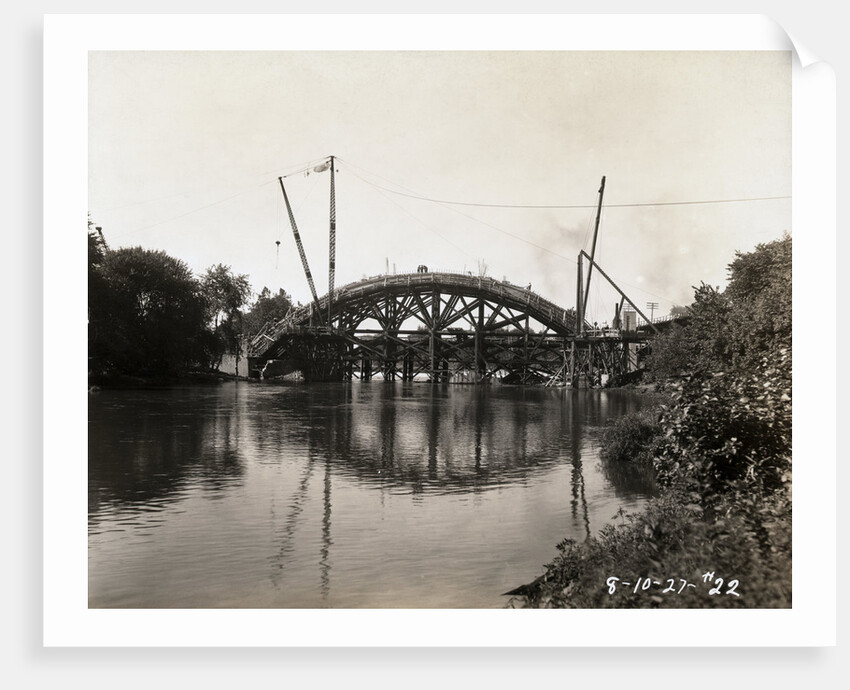 Arched Bridge Under Construction by Anonymous