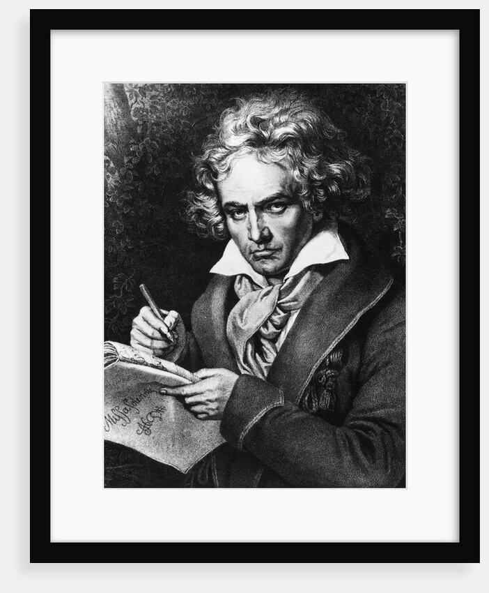 Ludwig Van Beethoven Composing/Lithograp by Anonymous