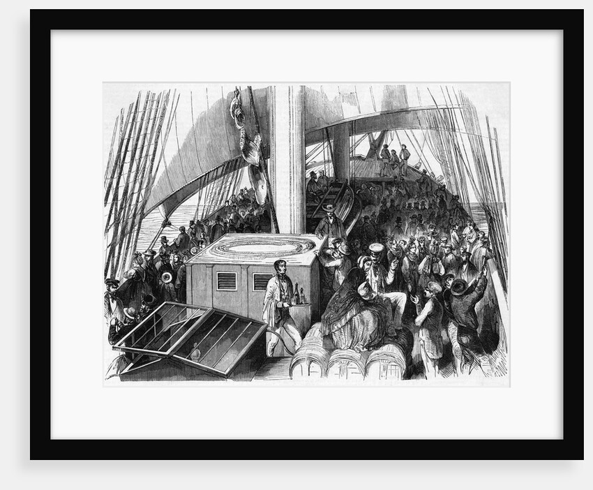 Illustration of Immigrants on Ship Deck by Anonymous