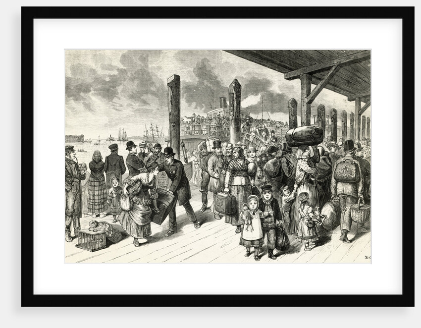 Illustration of Immigrants Arriving at New York Harbor by Anonymous
