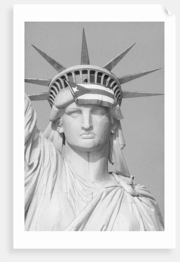Puerto Rican Flag On Statue Of Liberty by Anonymous