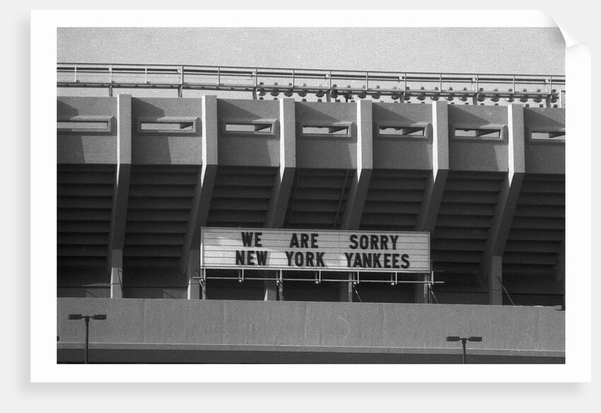 Sign Apologizing for Baseball Strike by Anonymous