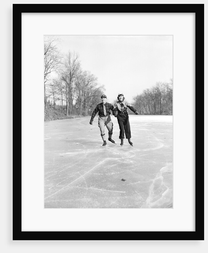 Couple Ice Skating by Anonymous