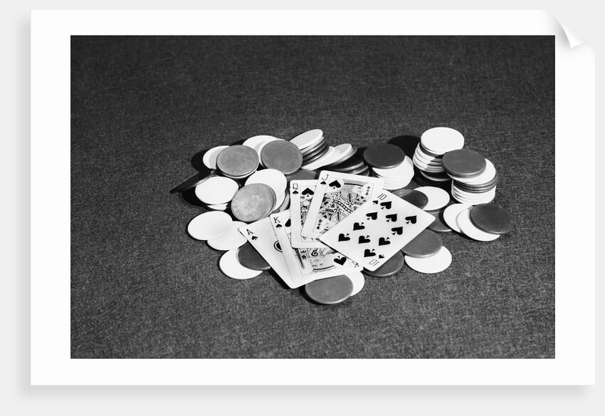 Spade Royal Flush on Poker Chips by Anonymous