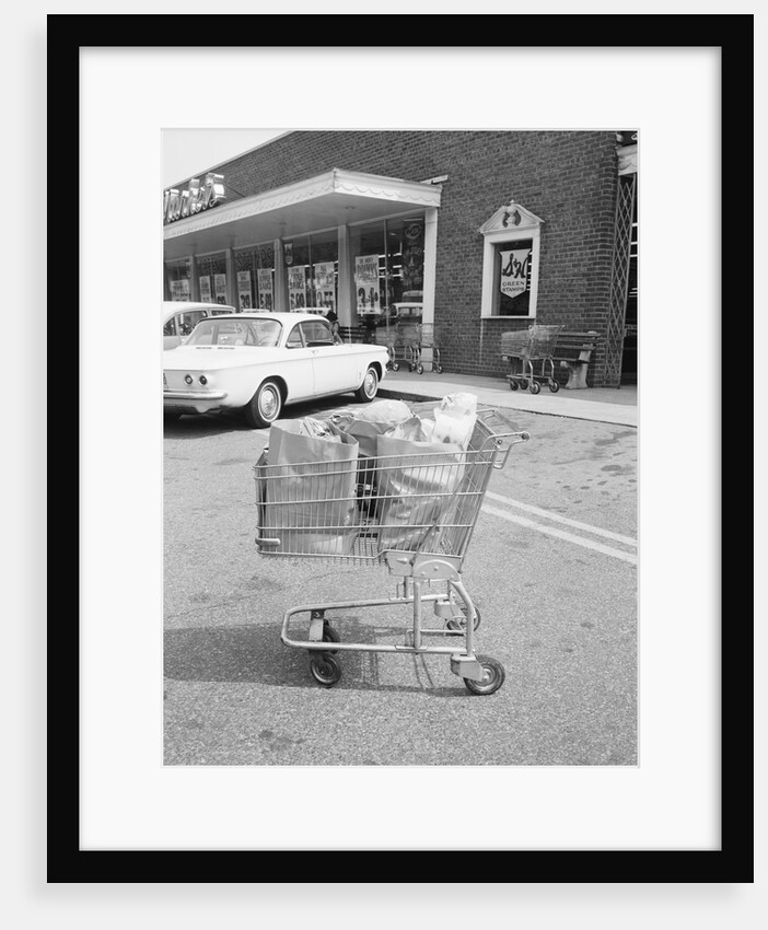 Shopping Cart In Grocery Parking Lot by Anonymous