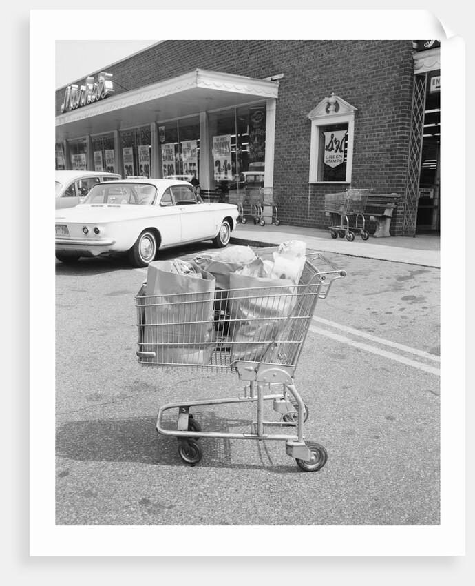 Shopping Cart In Grocery Parking Lot by Anonymous