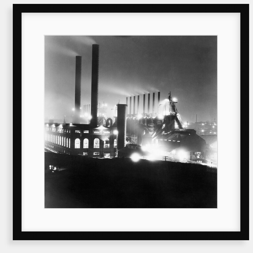 General View Industrial Plant at Night by Anonymous