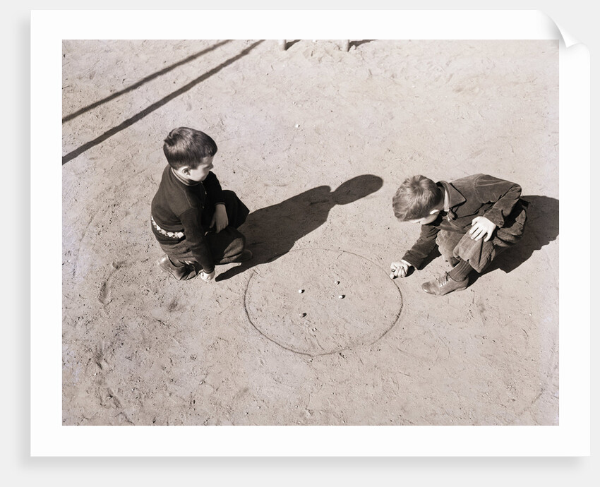 Boys Playing Marbles by Anonymous