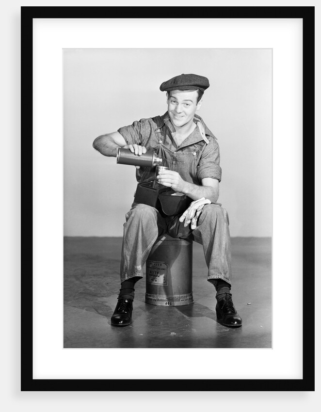Workman Seated/Pouring Coffee/Lunch by Anonymous