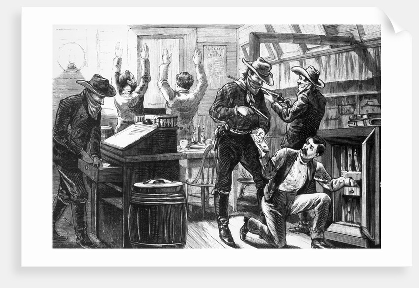 Illustraiton of a Holdup in a Western Store by Anonymous