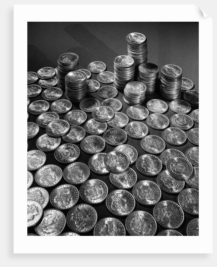 Stacks of 1890 Dollar Coins by Anonymous