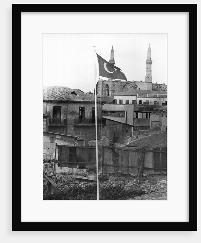 Turkish Flag Stands In Nicosia Ruins by Anonymous