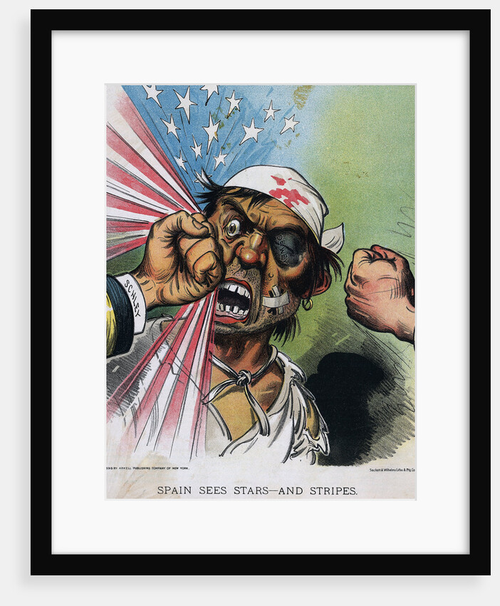 Illustration Americans Beating Spaniard by Anonymous