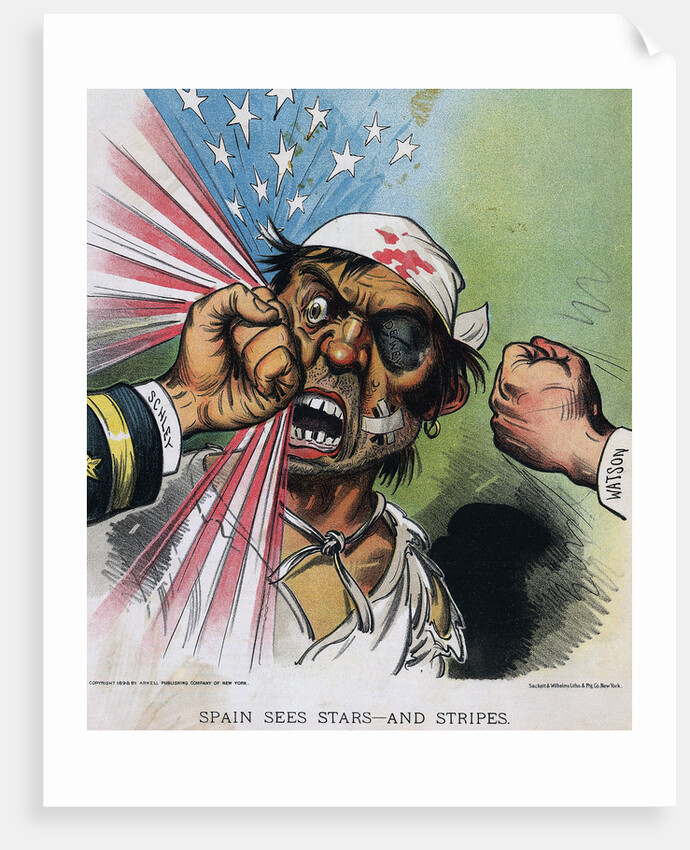 Illustration Americans Beating Spaniard by Anonymous