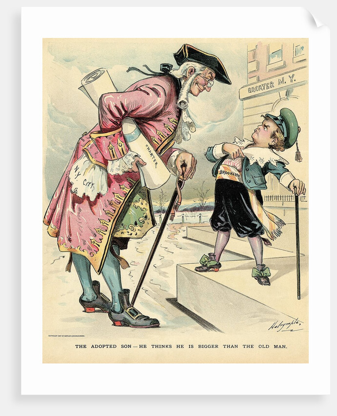 Cartoon of Brooklyn, Greater New York by Anonymous