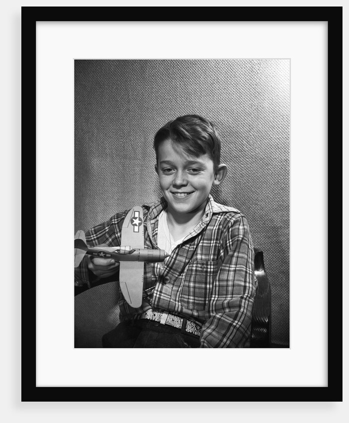 Boy with Model Plane by Anonymous