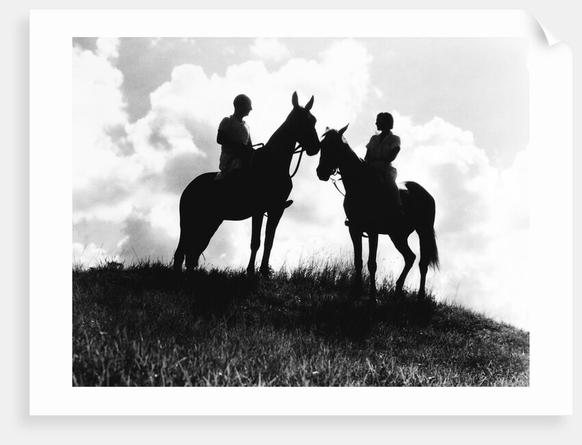Silhouette of Horses and Riders by Anonymous