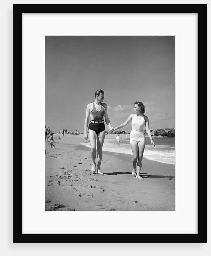 Couple in Bathing Suits at the Beach by Anonymous