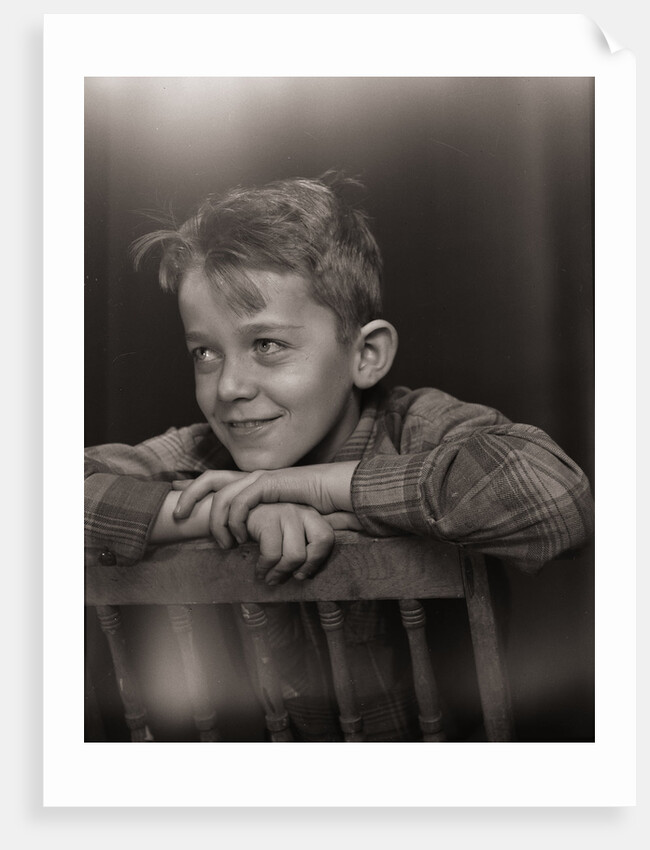 Boy with Green Hair and Eyes by Anonymous