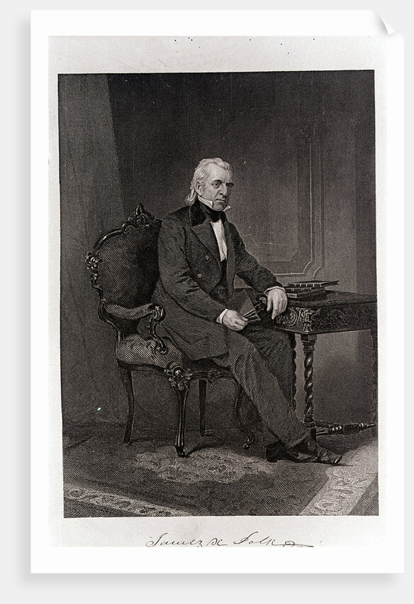 Engraved Portrait Of James Knox Polk by Anonymous